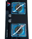 Amaze 2 Burner table top gas cooker hob AM-8802B glass tampered 2 burner gas cooktop hob with auto ignition