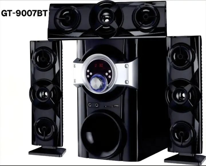 Golden Tech GT-9007BT 3.1CH Subwoofer home theater speaker system with Bluetooth FM radio and remote control 15000W PMPO
