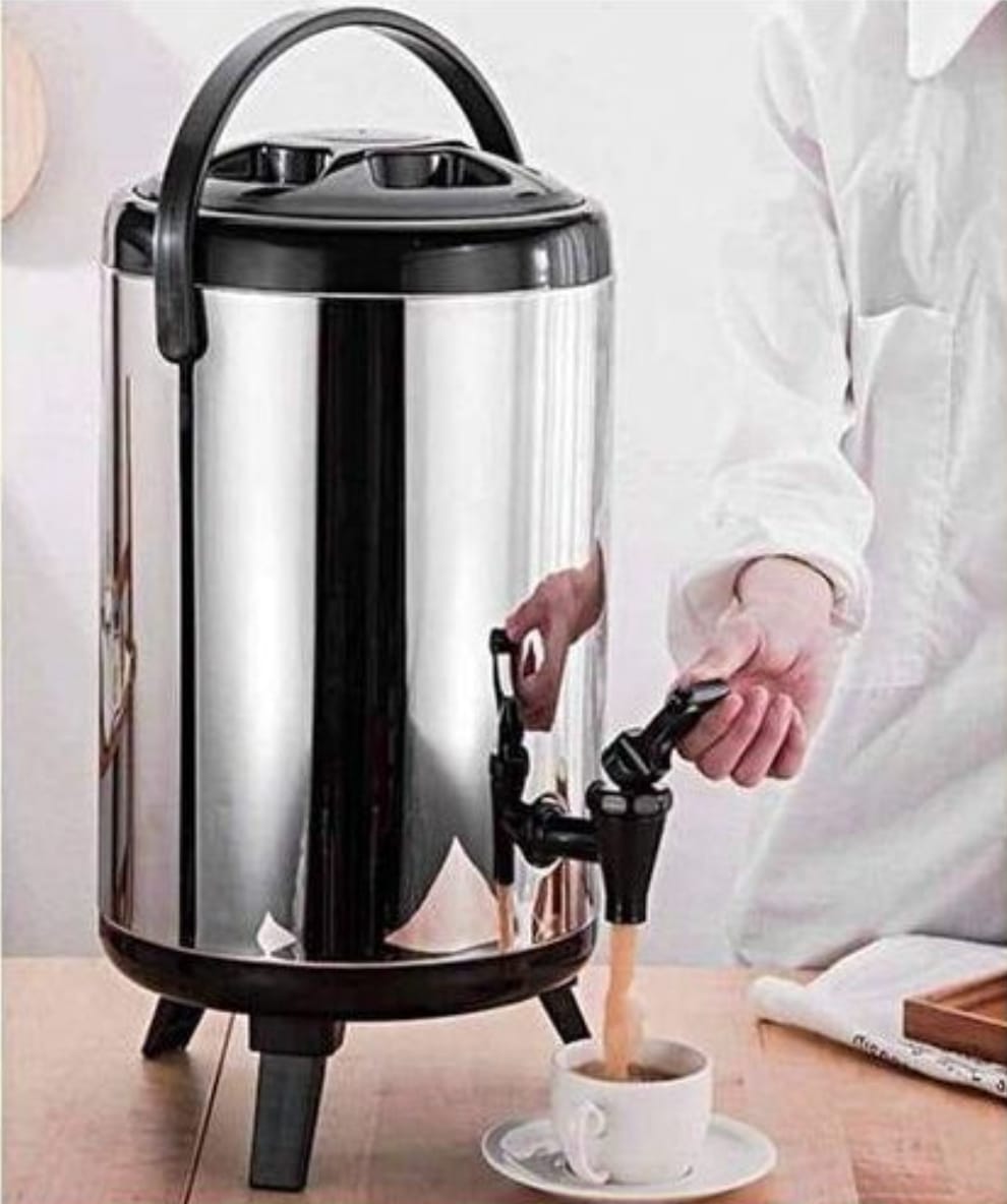 9.5L stainless steel tea urn with double layer insulation for keeping beverages hot or cold with carrying handle coffee,tea or water dispenser