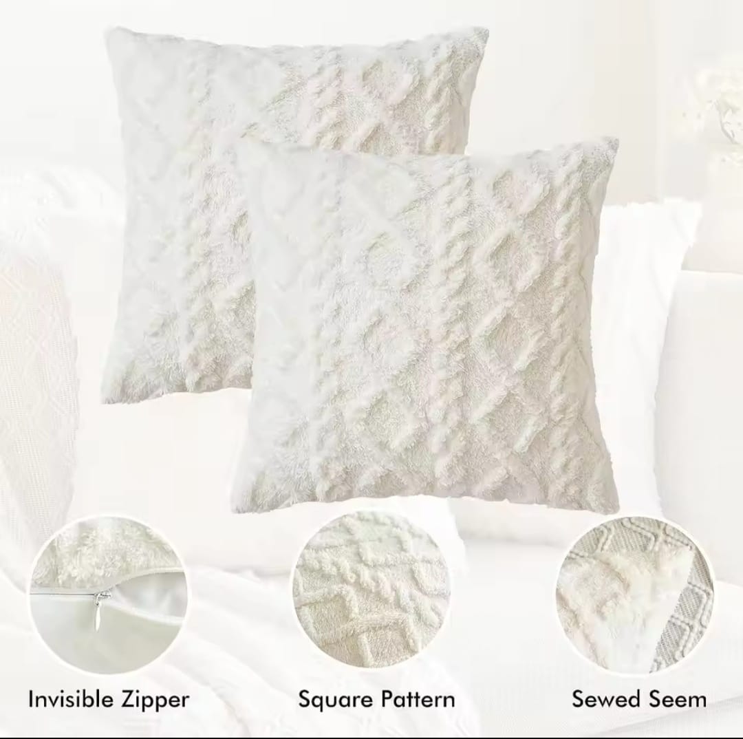 Luxury Decorative Throw Pillow Covers – Rustic Embroidered Plush Cushion Case