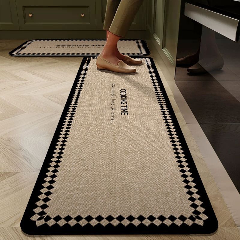 Rubber Bottom Anti‑Slip Kitchen Mats – 2pcs Set