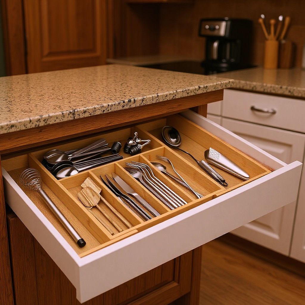Multifunctional Bamboo Drawer Organizer – Expandable Eco‑Friendly Cutlery & Utensil Storage Tray