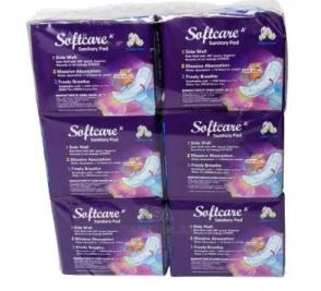 OFFER!!!6pcs Softcare Maxi thick regular sanitary pads with panty liners and get a free gift.