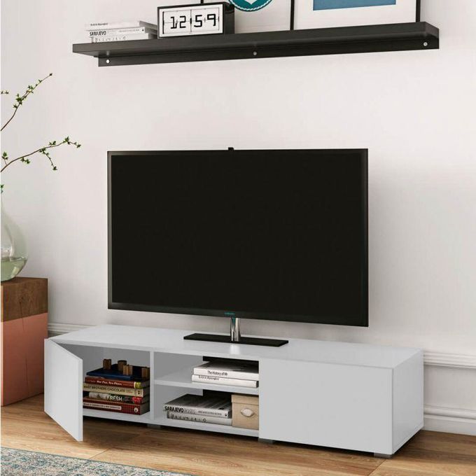 Stylish Modern Wooden TV Stand 4ft White