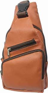 Sling Bag for Men / Women Crossbody Chest Bag Pu Leather Small Shoulder Backpack Vintage Fanny Daypack for Casual Sports