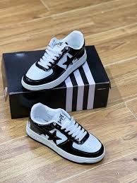 high quality bape star breathable sneaker shoes black as pictured