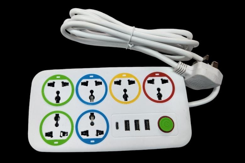 Astra 5 way extension with 3 USB slots and 1 type c slot
🔆3m wire
🔆classy 
🔆2500w max
🔆250v-10A