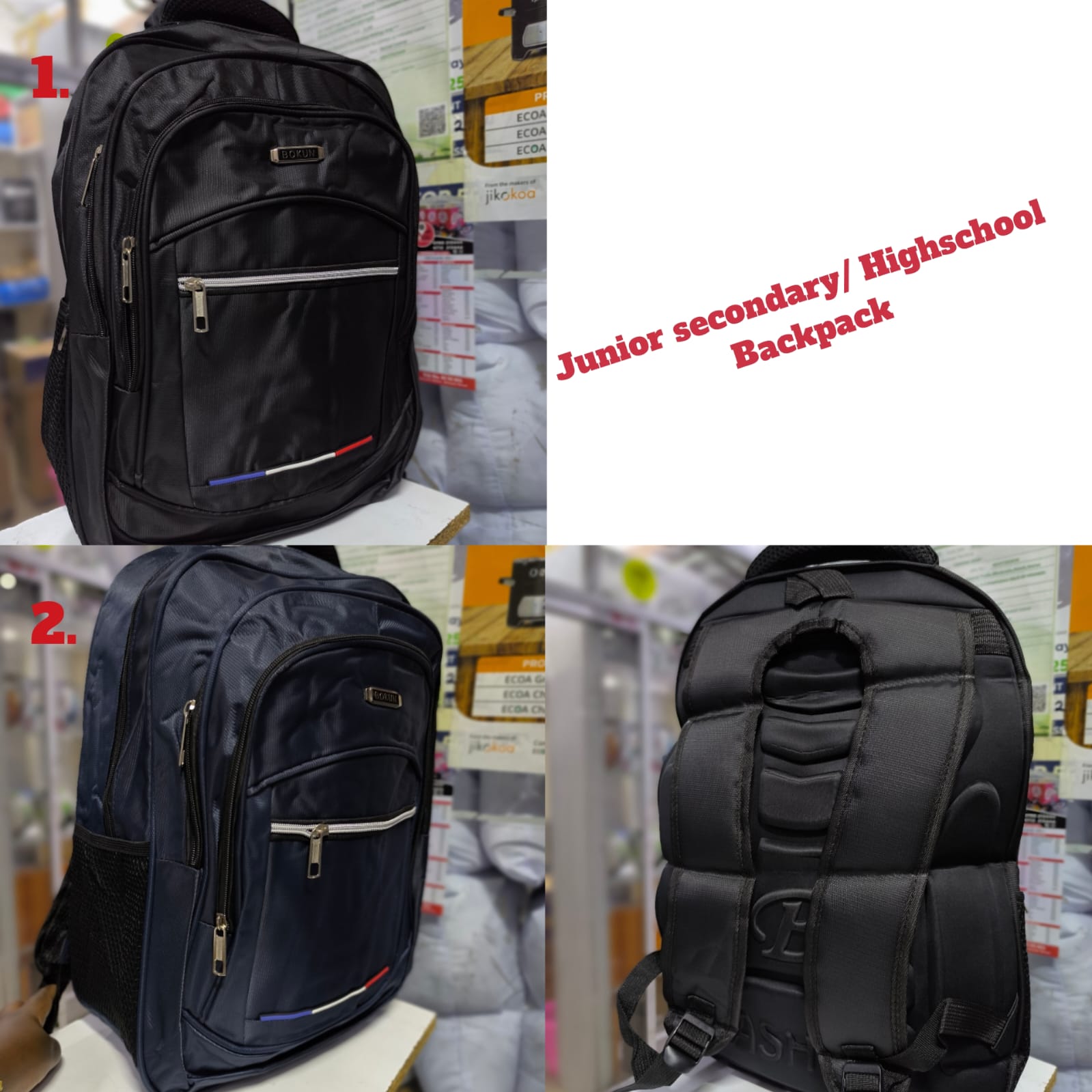 New in ‼‼ quality large capacity backpack .
Size : 42cm by 28cm. Perfect for grade 6-8/highschool students .