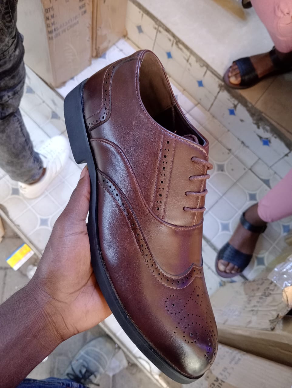 Chocolate laced oxford official leather shoes with durable leather soles / Office shoe / work shoes/ leather shoes / Official shoes