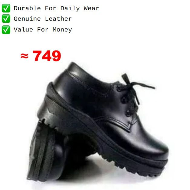 Classic Unisex Back To School Leather Black Shoes👞✨ Smart Durable Lace-Up School Shoes for Boys & Girls | Comfortable Non-Slip Sole | Long-Lasting Back-to-School Footwear