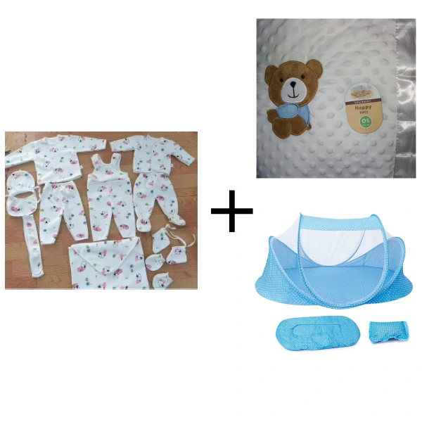 Fashion Warm Heavy Super Soft Baby Blanket plus One Warm Baby Shawl Blanket plus Portable Baby Net in  baby and toddler Bedding