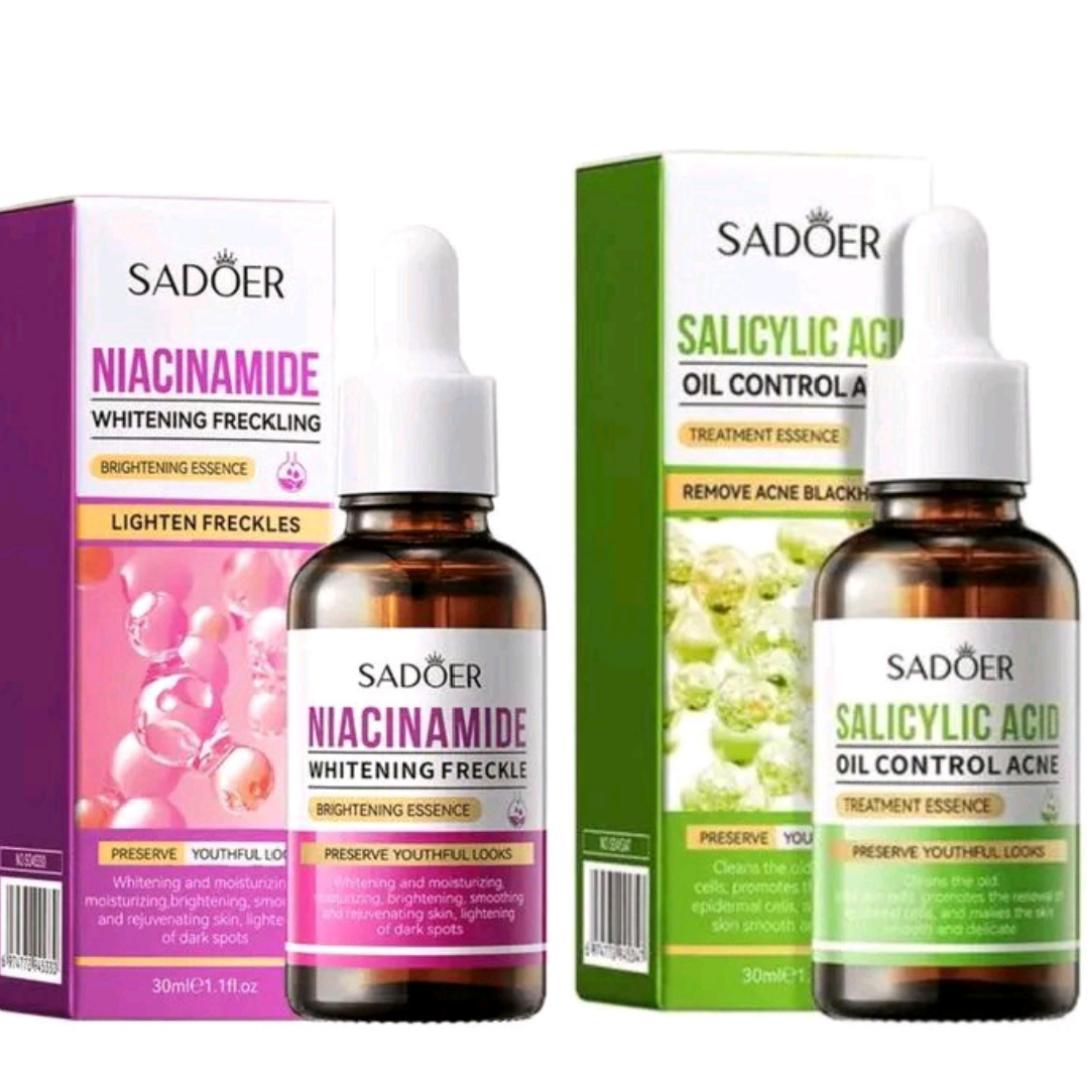 SADOER 2 in 1, Niacinamide Brightening Essence + Salicylic Acid Acne Treatment Essence, Oil Control and Black Heads Remover - 3429:1593869 30ML