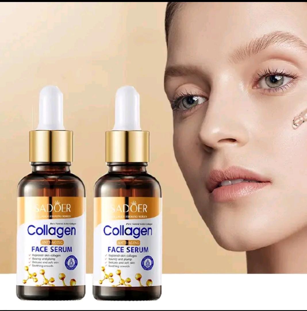 Collagen Serum, Deep Repair Anti-aging , Anti-Wrinkles Face Serum, Fades Dark Marks, Moisturize, Skin Tightening, Can Combine with Vitamin C, Fades Freckles (Sun Burn), Shrink Pores and Brighten