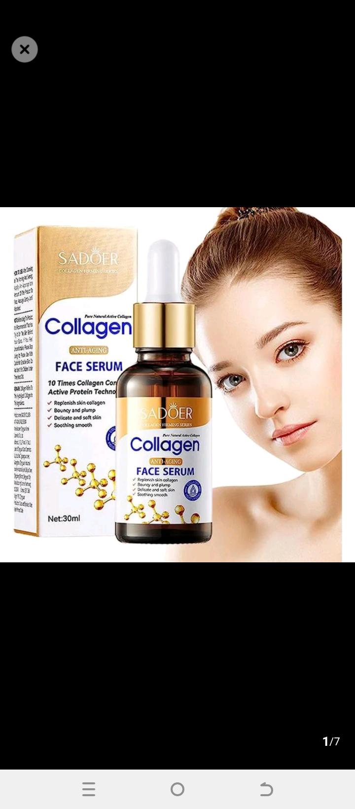 Collagen Serum, Deep Repair Anti-aging , Anti-Wrinkles Face Serum, Fades Dark Marks, Moisturize, Skin Tightening, Can Combine with Vitamin C, Fades Freckles (Sun Burn), Shrink Pores and Brighten