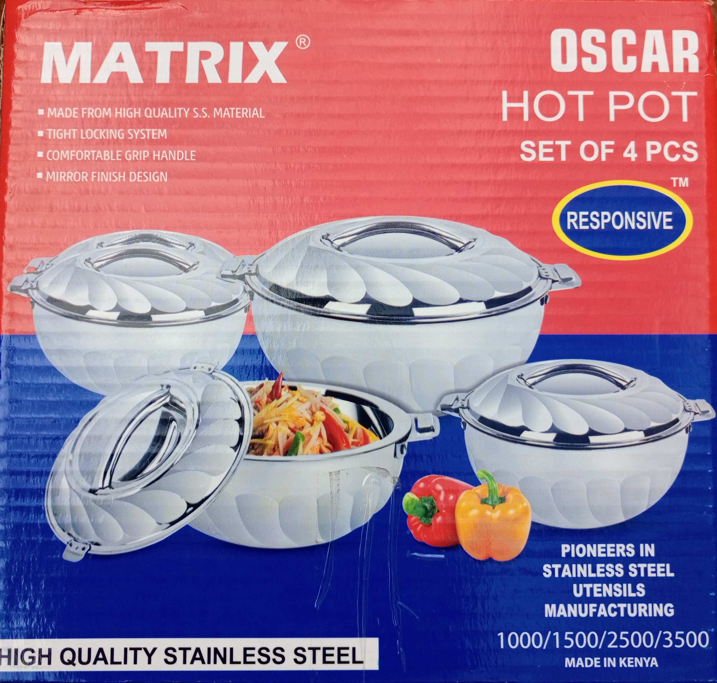STAINLESS STEELHOTPOTS 4PCS Hot Pots Set Serving Dishes Insulated Stainless Steel Kitchen & Dining Room Appliances high Quality 4PCS Set Stainless Steel Durable Hotpots