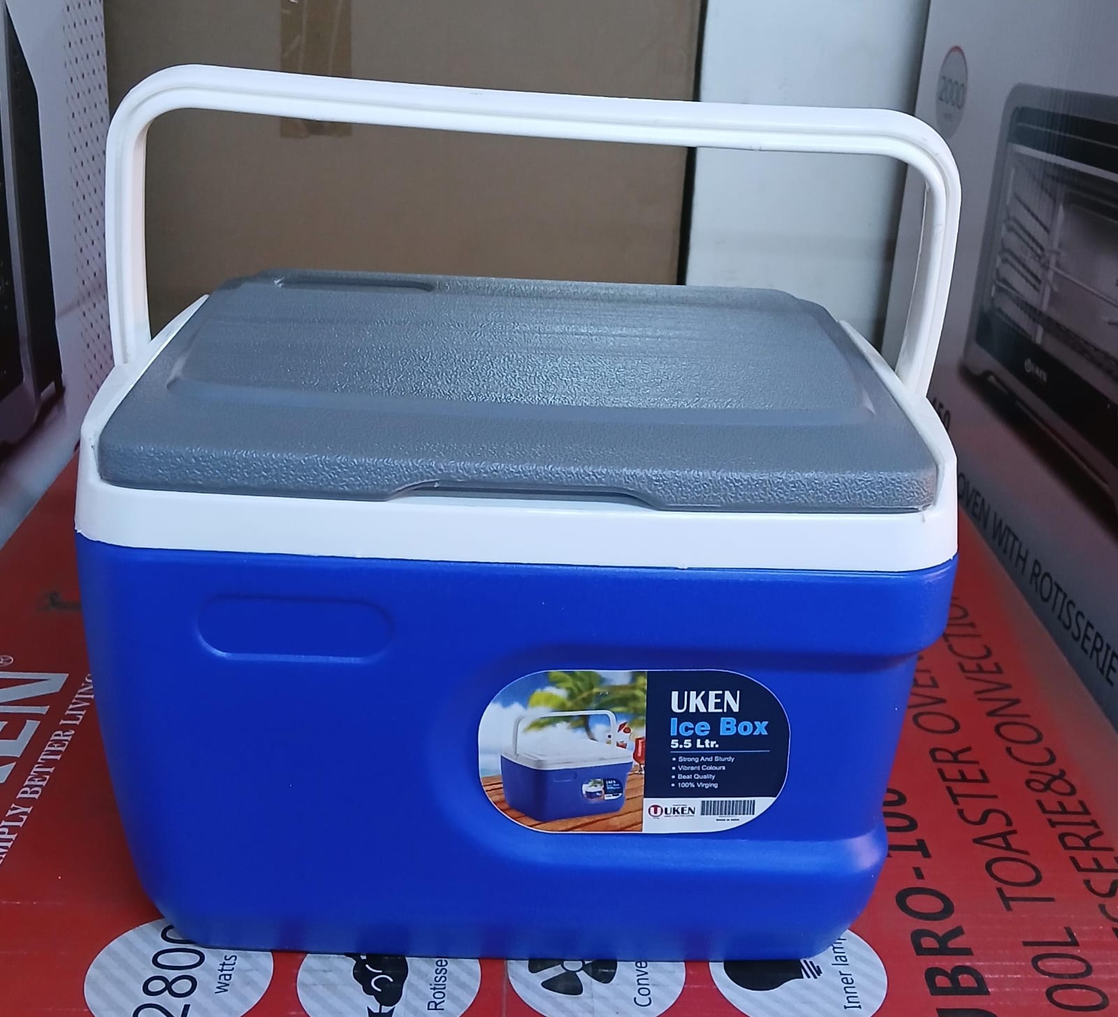 uken ice cooler box with superior double layer insulation cooler box for ice cream and other uses