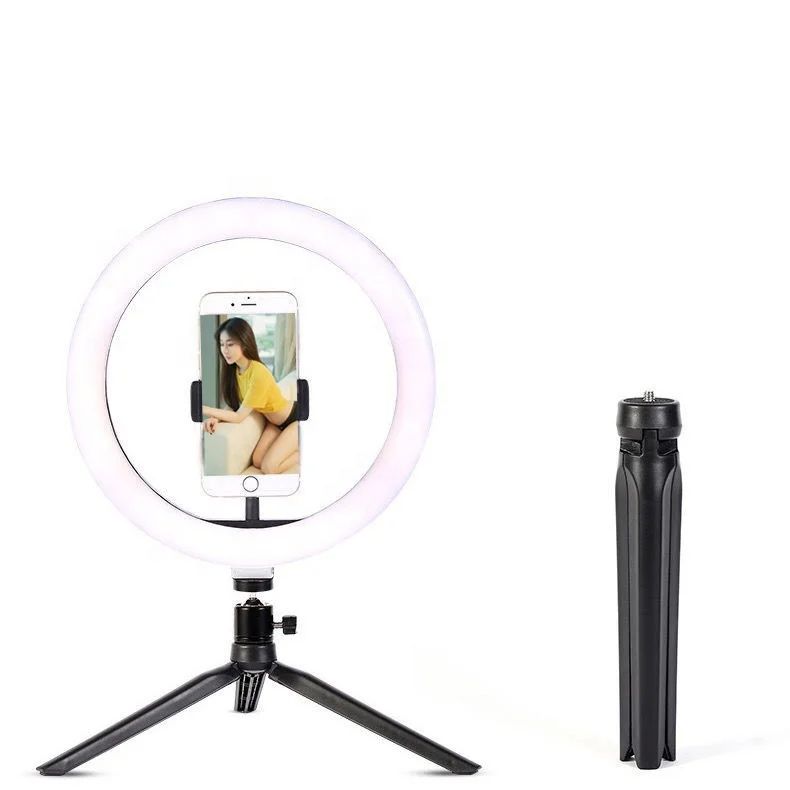 Selfie Ring Light 10 Inch With Tripod Stand & Phone Holder For Live Streaming Makeup LED Fill Light For Selfie Live Stream/Makeup/Youtube/Tiktok