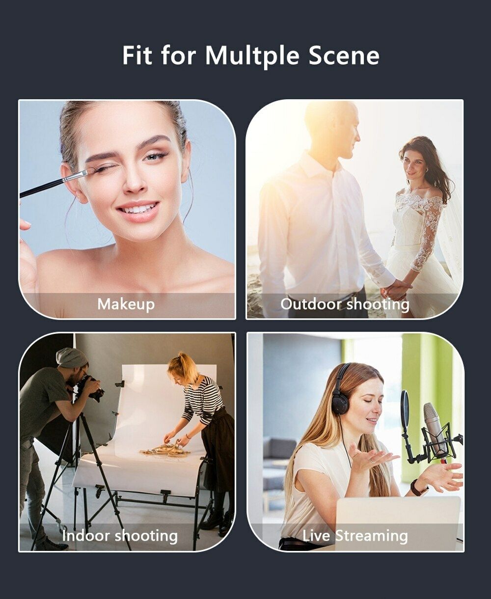 Selfie Ring Light 10 Inch With Tripod Stand & Phone Holder For Live Streaming Makeup LED Fill Light For Selfie Live Stream/Makeup/Youtube/Tiktok