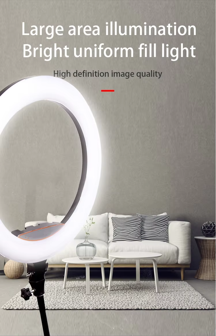 14 inch Ringlight with 3 phone holders and 2.1m stand & three lighting modes