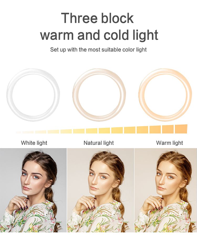 14 inch Ringlight with 3 phone holders and 2.1m stand & three lighting modes