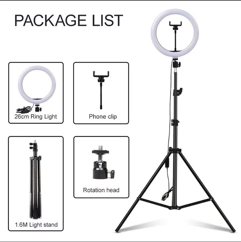 12 Inch LED Ringlight With 2.1m  heavy duty Stand For Tiktok with bright light