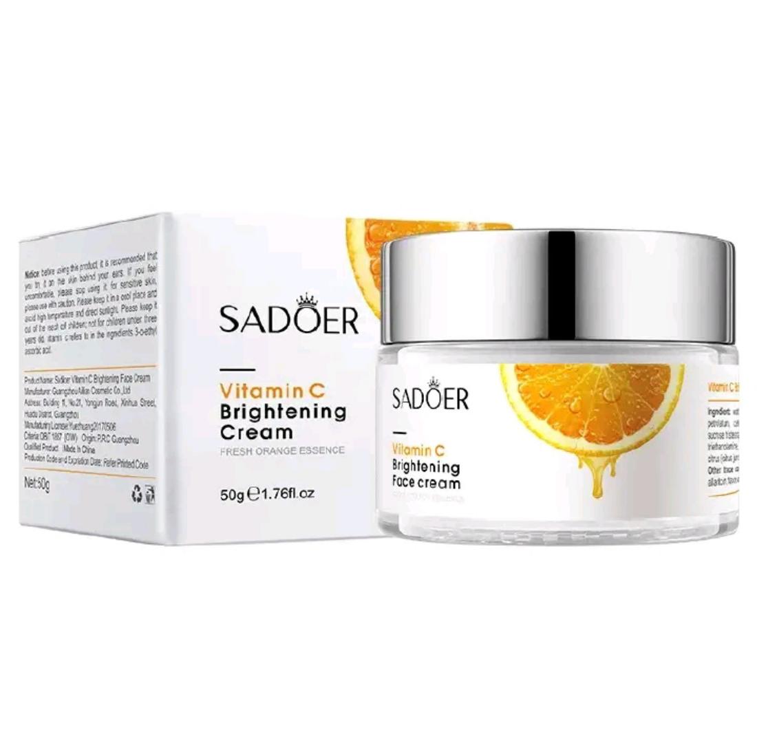 Sadoer Face Moisturizing Cream, Vitamin C 50g Cream For Face Brightening, Soothing Moisturizing, Fade Dark Spots and Eliminate Wrinkles Relieve Dry Skin