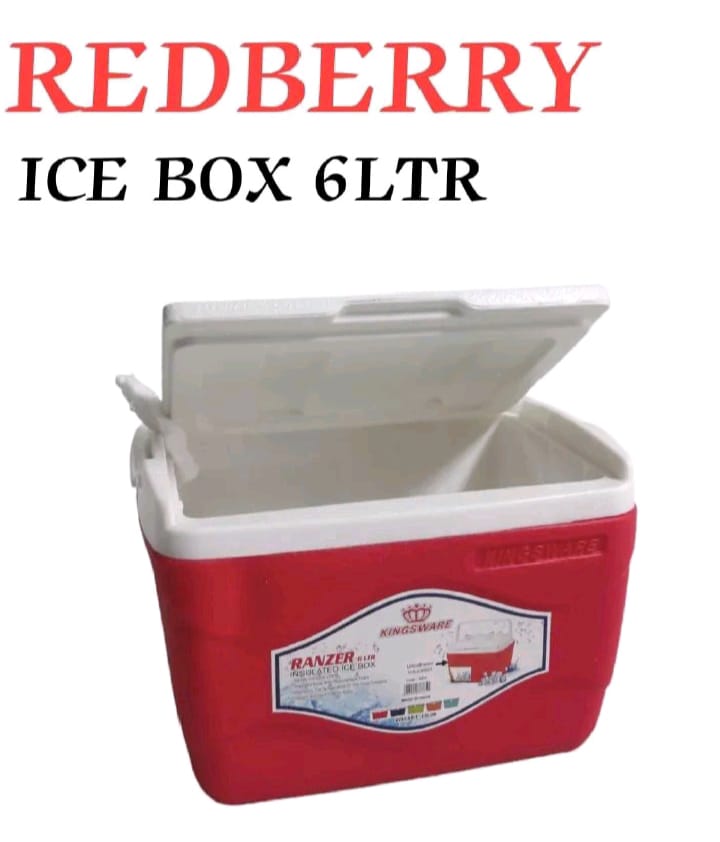 6L kingsware redberry Plastic insulated cooler box chiller 6L Primero ice Cooler Box 6L LITRES - 60hr Chiller 6Litres cooler box with carrying handle