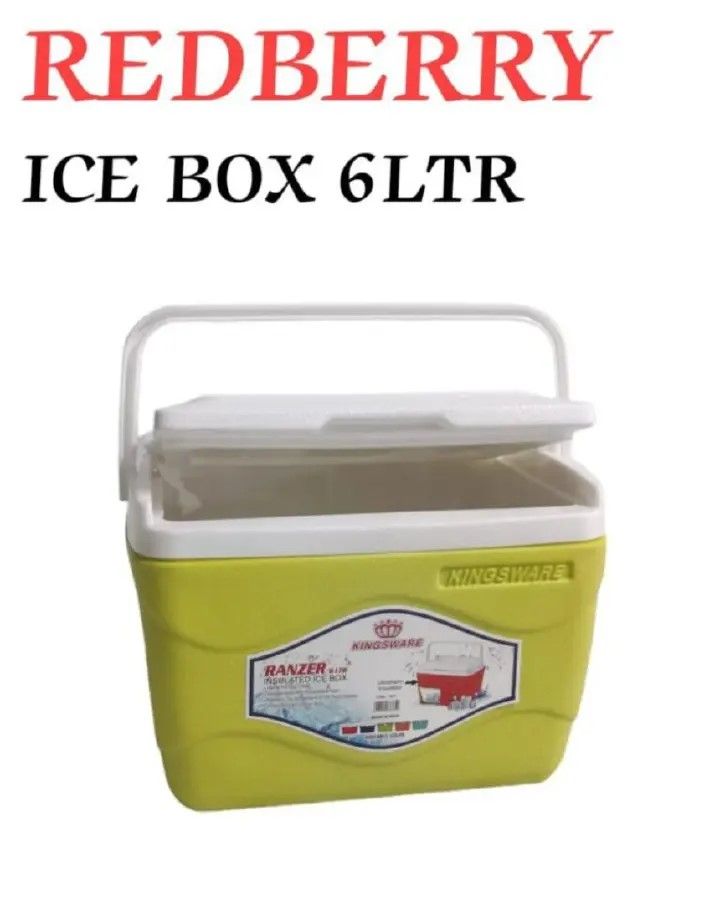 6L kingsware redberry Plastic insulated cooler box chiller 6L Primero ice Cooler Box 6L LITRES - 60hr Chiller 6Litres cooler box with carrying handle
