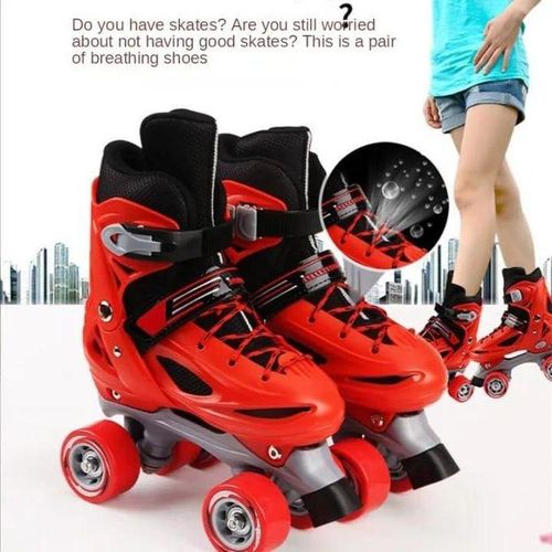complete Boys Girls Kids Skates Children Roller Skates Skating Shoes Sliding Adjustable Quad Sneakers 4 Wheels 2 Row Line Outdoor
