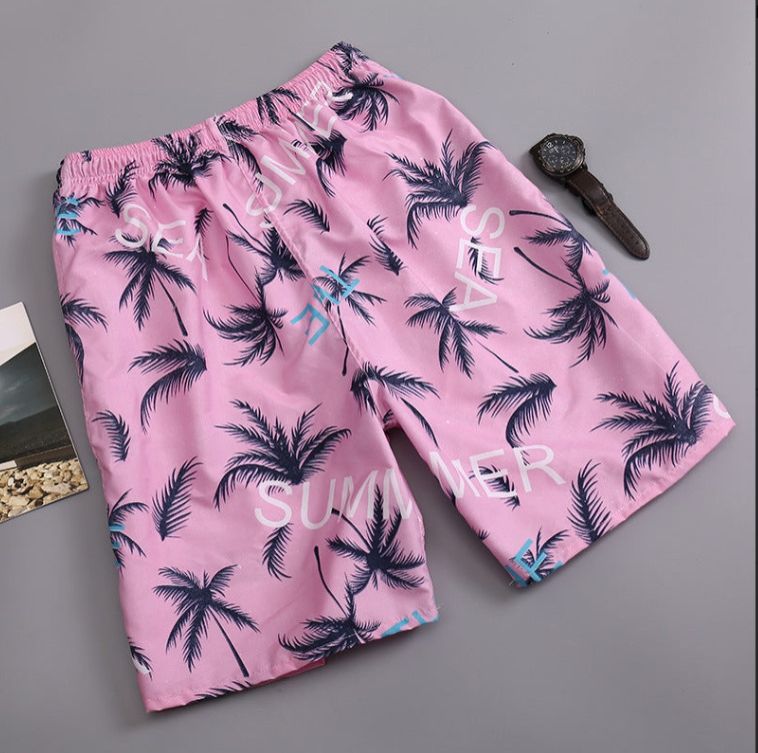 Special Offer: Set of 2 Assorted Men’s Beach Pants – Elastic Waist, Quick-Dry Board Shorts with Large Size Digital Print