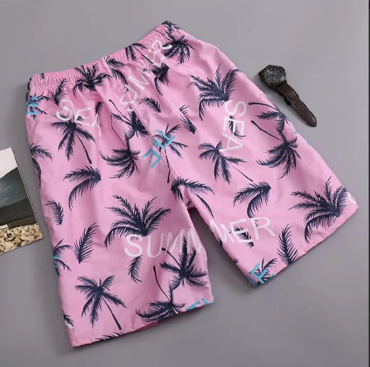 Special Offer: Set of 2 Assorted Men’s Beach Pants – Elastic Waist, Quick-Dry Board Shorts with Large Size Digital Print
