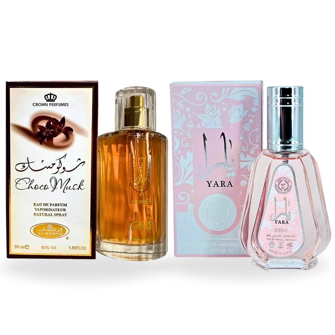 Choco Musk EDP-50ML (1.7Oz) by Al Rehab & Yara EDP-50 ML (1.7Oz) By Ard Al Zaafaran. (BUNDLE)