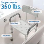 Shower Chair for Inside Shower, Heavy Duty, 350 lb Capacity, Adjustable Height, Non-Slip Seat with Padded Armrests & Back
Shower Chair for Inside Shower, Heavy Duty, 350 lb Capacity, Adjustable Height