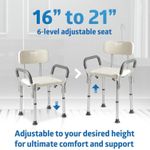 Shower Chair for Inside Shower, Heavy Duty, 350 lb Capacity, Adjustable Height, Non-Slip Seat with Padded Armrests & Back
Shower Chair for Inside Shower, Heavy Duty, 350 lb Capacity, Adjustable Height