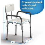 Shower Chair for Inside Shower, Heavy Duty, 350 lb Capacity, Adjustable Height, Non-Slip Seat with Padded Armrests & Back
Shower Chair for Inside Shower, Heavy Duty, 350 lb Capacity, Adjustable Height