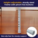 1 Folding Steel Bedside Commode Chair, Portable Toilet, Supports Individuals Weighing Up To 150Kg, with 7.5 Qt. Bucket and 13.5 Inch Seat, Grey
1 Folding Steel Bedside Commode Chair, Portable Toilet,