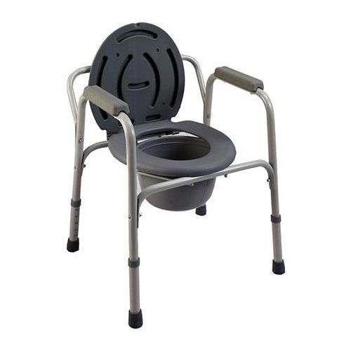 1 Folding Steel Bedside Commode Chair, Portable Toilet, Supports Individuals Weighing Up To 150Kg, with 7.5 Qt. Bucket and 13.5 Inch Seat, Grey
1 Folding Steel Bedside Commode Chair, Portable Toilet,