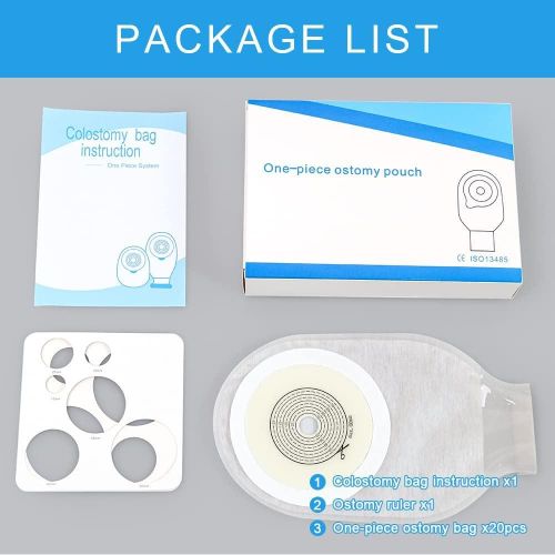 10 PCS Colostomy Bags Ostomy Supplies for Ileostomy Stoma Care One-Piece Ostomy Bag Barrier with Stripes Colonoscopy Colostomy Bag Max Cut 15-60mm Back Window
10 PCS Colostomy Bags Ostomy Supplies for