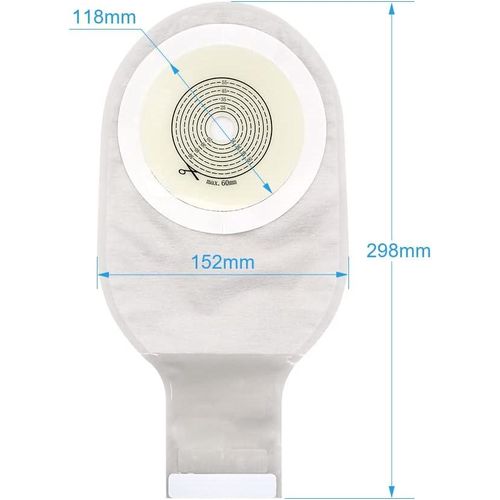 10 PCS Colostomy Bags Ostomy Supplies for Ileostomy Stoma Care One-Piece Ostomy Bag Barrier with Stripes Colonoscopy Colostomy Bag Max Cut 15-60mm Back Window
10 PCS Colostomy Bags Ostomy Supplies for