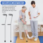 1 Pair Forearm/elbow Crutches for Adults Aluminum Adult Crutches Gray Adjustable Crutches for Men Women, 300 Lb. Weight Capacity, Height Adjustment
1 Pair Forearm/elbow Crutches for Adults Aluminum