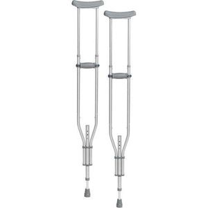 Aluminum Crutches for Adults and Children – Pair of Lightweight, Height Adjustable Crutches – Includes Padded Underarm Cushions, Hand Grips, & Rubber Tips – Max. Weight Capacity 300 lb.