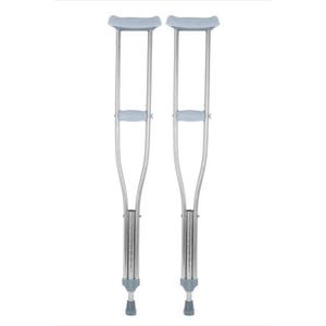 Aluminum Crutches for Adults and Children – Pair of Lightweight, Height Adjustable Crutches – Includes Padded Underarm Cushions, Hand Grips, & Rubber Tips – Max. Weight Capacity 300 lb.