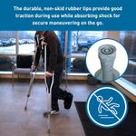 Aluminum Crutches for Adults and Children – Pair of Lightweight, Height Adjustable Crutches – Includes Padded Underarm Cushions, Hand Grips, & Rubber Tips – Max. Weight Capacity 300 lb.