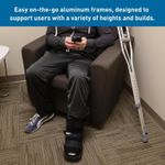 Aluminum Crutches for Adults and Children – Pair of Lightweight, Height Adjustable Crutches – Includes Padded Underarm Cushions, Hand Grips, & Rubber Tips – Max. Weight Capacity 300 lb.