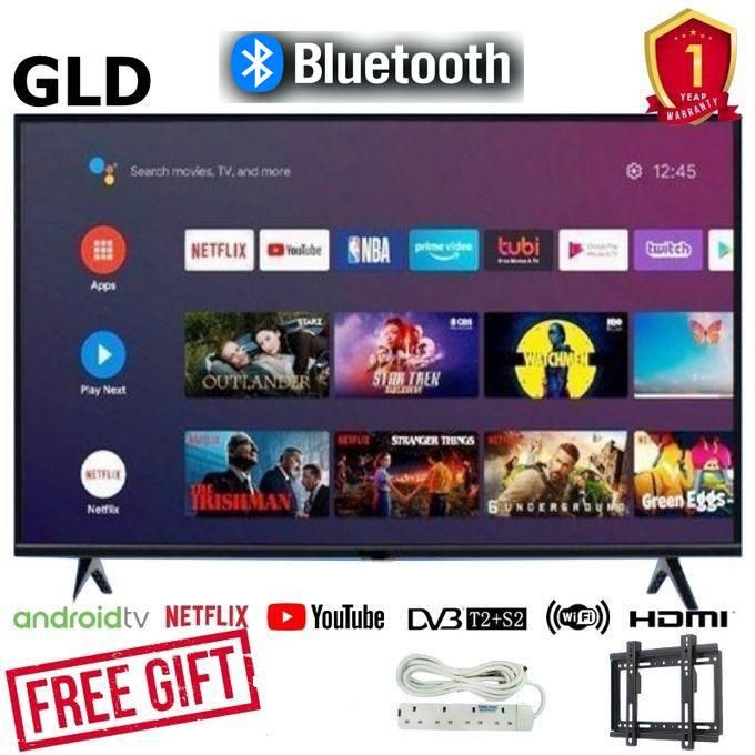 Gld 43" inch FHD Frameless Smart/Android TV,BLUETOOTH, InbuiltDecoder/+Extension+Bracket.