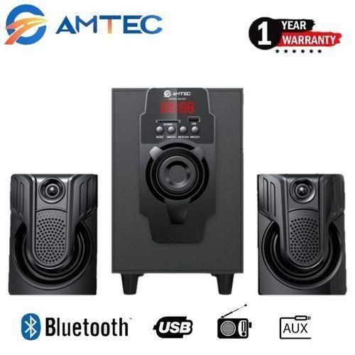 Amtec AM-808 2.1ch BT/USB/FM Multimedia Speaker System Subwoofer Sound Woofer