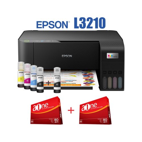 Epson L3210 Ink Tank Printer - Print, Scan, Copy+2 Rims, (1YR WRTY)