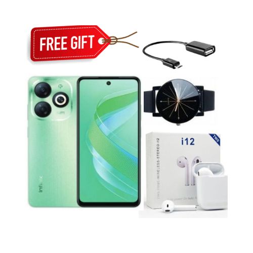 Infinix Smart 8, 6.6" HD Display, 4GB RAM Expandable Up to 6GB + 64GB ROM, Android 13 (Dual sim) 5000mAh - Green