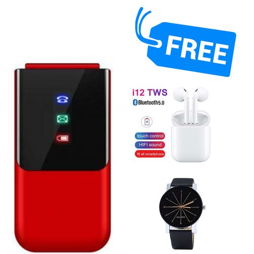 Bontel 2720 1.77”Flip Phone, 1000mAh,buds & Watch