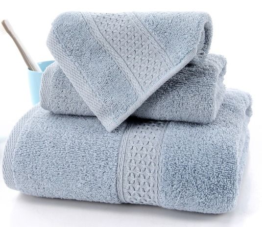3 Piece Cotton Towels Set, Hotel & Spa Towels, Absorbent and Soft Decorative Bathroom Sets, Includes 1 Bath Towel, 1 Hand Towel, 1 Washcloth
